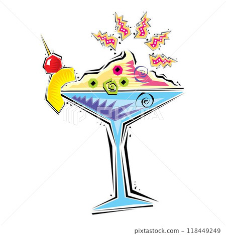 Stylized scorpion cocktail smiling winking stock illustration Stylized scorpion cocktail smiling winking stock illustration 118449249