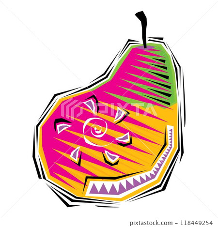 Realistic set of whole and sliced green pears on white background isolated vector 118449254