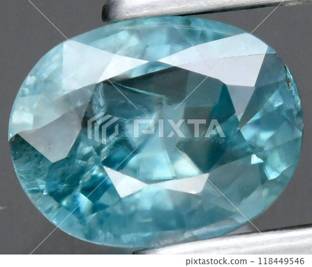Exquisite Blue Gemstone with Brilliant Faceted Cut Captured in High Detail 118449546