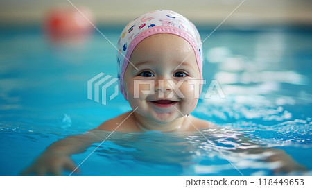 Baby in Pool 118449653