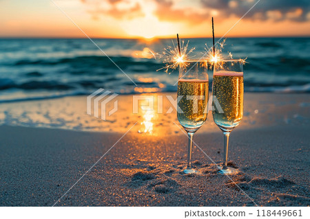 Champagne at Sunset Beach Champagne at Sunset Beach 118449661