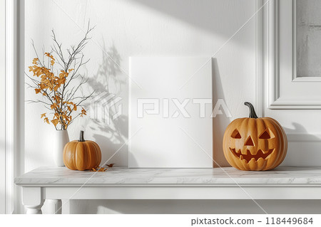 Halloween Decor on Marble Table 118449684