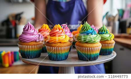 Colorful Cupcakes Display 118449773