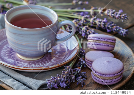 Lavender Tea and Macarons Lavender Tea and Macarons 118449954