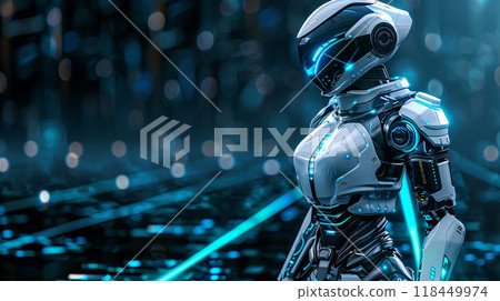 Futuristic Robot in Cyber World Futuristic Robot in Cyber World 118449974