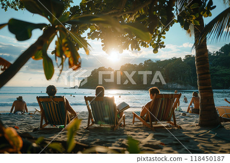 Tropical Beach Sunset Relaxation 118450187