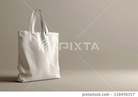 Minimalist Silver Tote Bag on a Light Background 118450357