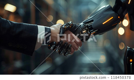 Human and Robot Handshake 118450378