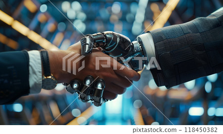 Human and Robot Handshake 118450382