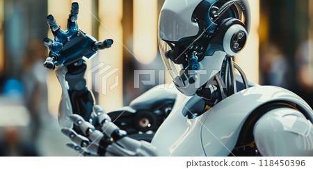 Futuristic Robot Hand Gesture 118450396