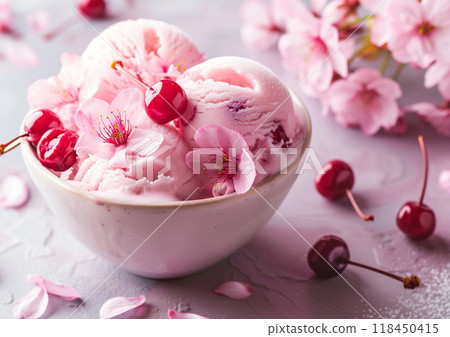 Pink Cherry Blossom Ice Cream Delight Pink Cherry Blossom Ice Cream Delight 118450415