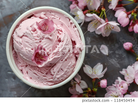 Cherry Blossom Ice Cream Delight 118450454