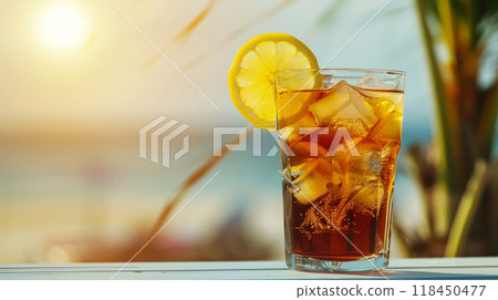 Refreshing Iced Tea with Lemon Slice Refreshing Iced Tea with Lemon Slice 118450477