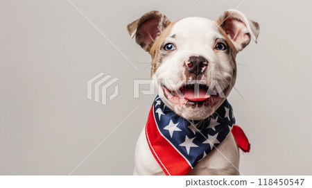 Patriotic Puppy with Bandana Patriotic Puppy with Bandana 118450547