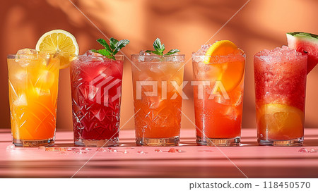Assorted Refreshing Summer Cocktails 118450570