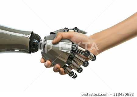 Human and Robot Handshake Human and Robot Handshake 118450688