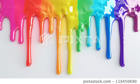 Colorful Dripping Paint on Wall Colorful Dripping Paint on Wall 118450690