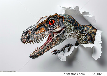 Dinosaur Breaking Through Wall Dinosaur Breaking Through Wall 118450698