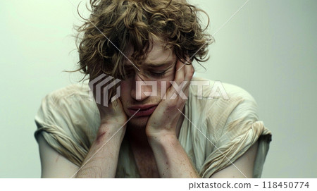 Portrait of a Sad and Troubled Man 118450774