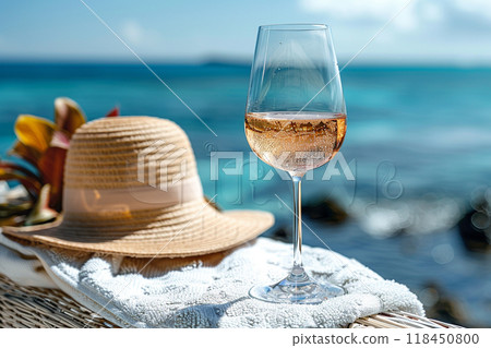 Tropical Relaxation with Wine and Ocean View 118450800