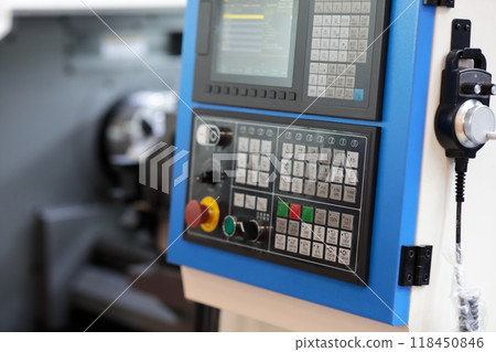 CNC control panel of industrial turning machine 118450846