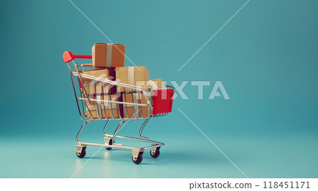 Shopping Cart with Boxes Shopping Cart with Boxes 118451171