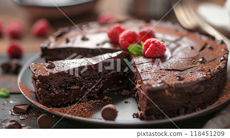 Decadent Chocolate Cake Slice 118451209