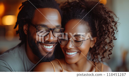 Couple Enjoying Time Together with Laptop Couple Enjoying Time Together with Laptop 118451287