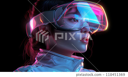 Futuristic Virtual Reality Experience Futuristic Virtual Reality Experience 118451369