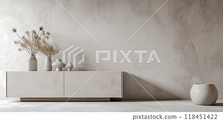 Minimalistic Interior with Neutral Tones 118451422