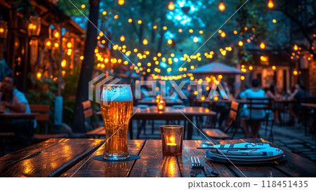 Cozy Evening at an Outdoor Cafe 118451435