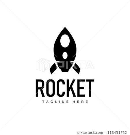 Rocket logo simple design silhouette brand space vehicle minimalist illustration template Rocket logo simple design silhouette brand space vehicle minimalist illustration template 118451732