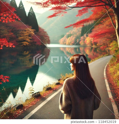 I used a generator to depict a scene where the autumn leaves reflected on the calm surface of a lake are so beautiful that they make you forget time. I used a generator to depict a scene where the autumn leaves reflected on the calm surface of a lake are so beautiful that they make you forget time. 118452019