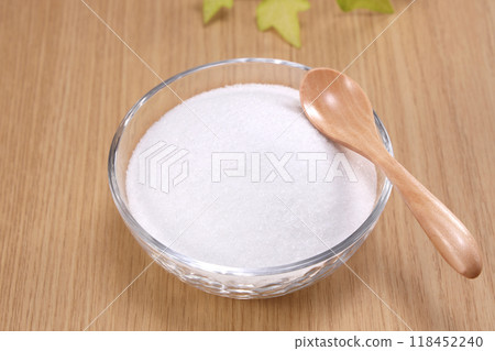 Sugar in a transparent dish Sugar in a transparent dish 118452240