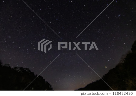 Winter Starry Sky Big Dipper and North Star Winter Starry Sky Big Dipper and North Star 118452450