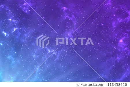 Nebula background. Blue realistic cosmos. Glowing starry wallpaper. Beautiful color galaxy. Shining milky way. Cosmos gradient texture with bright stars. Vector illustration Nebula background. Blue realistic cosmos. Glowing starry wallpaper. Beautiful color galaxy. Shining milky way. Cosmos gradient texture with bright stars. Vector illustration 118452526