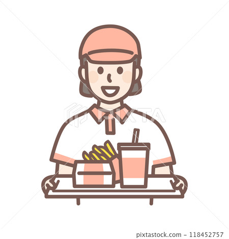 在速食店工作的女士 118452757