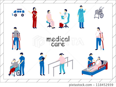 Medical personnel and injured people 118452939