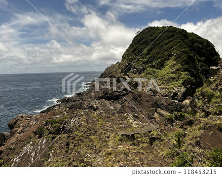 Near the Father Sidotti Landing Monument in Yakushima JAPAN, there is a beach where you can enjoy the magnificent terrain, geological formations and huge rocks. Near the Father Sidotti Landing Monument in Yakushima JAPAN, there is a beach where you can enjoy the magnificent terrain, geological formations and huge rocks. 118453215