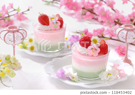 女兒節 可愛三色布丁 三色果凍 118453402