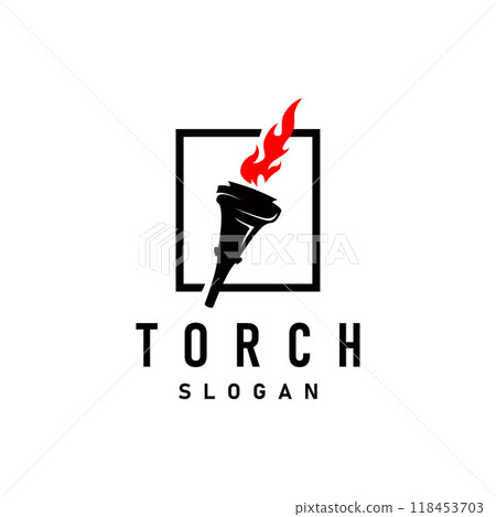Illustration black silhouette torch logo flame design olympic sport victory inspiration 118453703