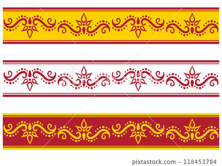 Indian style decorative border set. Vector data. Indian style decorative border set. Vector data. 118453784