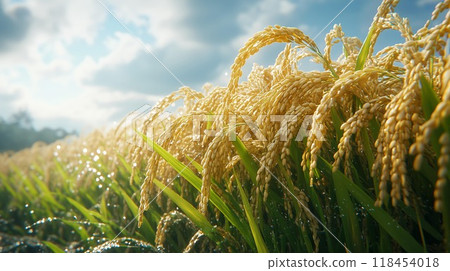 Japanese rice with ears 118454018