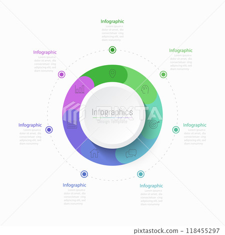 Infographic 7 options design elements for your business data. Vector Illustration. Infographic 7 options design elements for your business data. Vector Illustration. 118455297