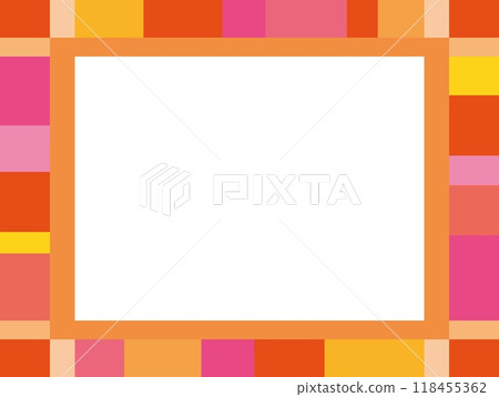 框架白色空間幾何圖案柔和的顏色 118455362