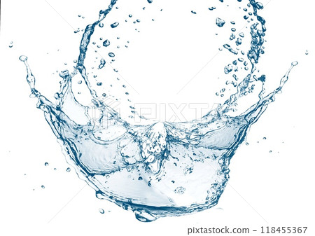 Blue splash circle and white background 118455367