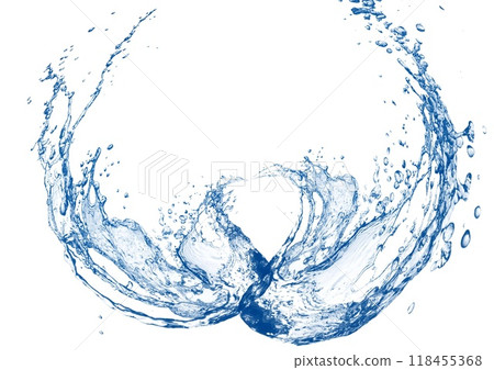 白色背景與藍色飛濺圓圈 118455368