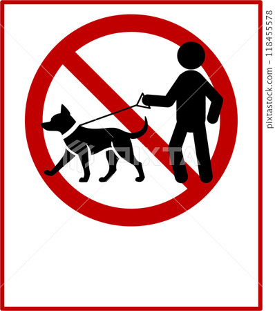Dog walking etiquette sign Dog walking etiquette sign 118455578