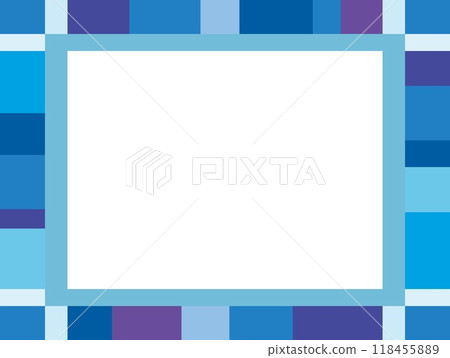 Frame White Space Geometric Pattern Fresh Blue 118455889