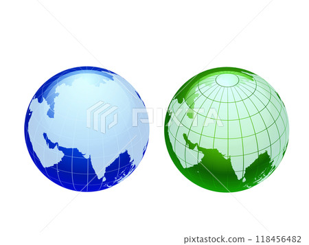 Globe illustration _ Asia _ 2 color set 118456482